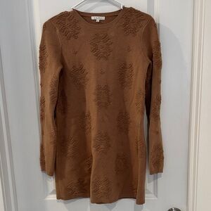 Z Supply Brown Textured Sweater Dress Small